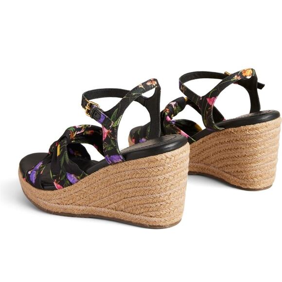 NWT Ted Baker London Cardone Floral Print Espadrille Wedge Sandal - Picture 4 of 11